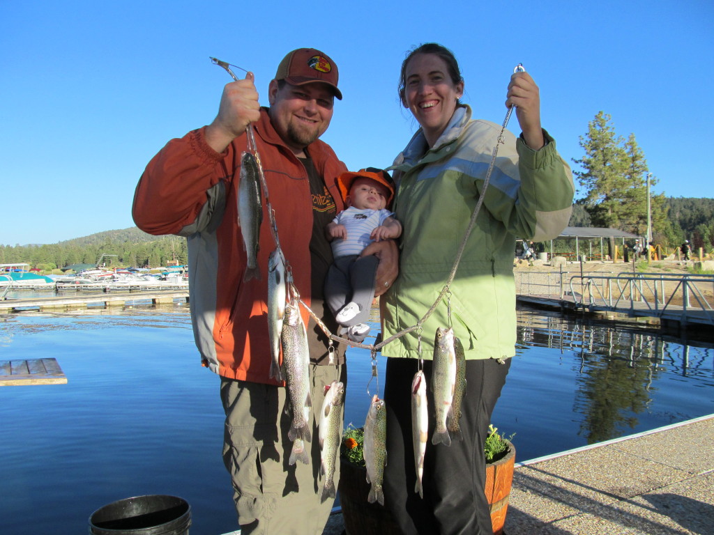 Dad, Mom and Baby Catchin' Trout